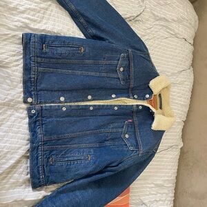 Levi's Blue Jean Jacket with Cream Collar